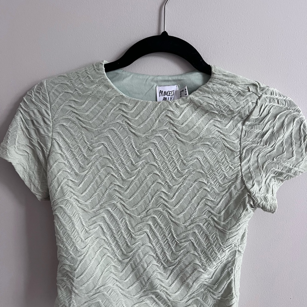 Princess Polly Green Textured Women's Top, Size US 4